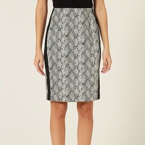 Salko of Austria 🇦🇹 Loden Snake Skin Black Colour Block Pencil Skirt Siz…